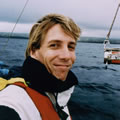 Olav vlak voor aankomst op de Azoren